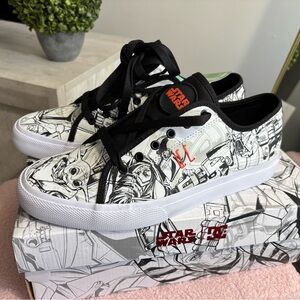 Star Wars Black & White Graphic Low-Top Sneakers